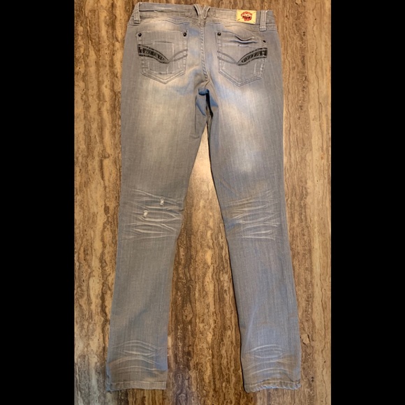 Distressed T-FIVE GREY DENIM JEANS SZ 11 - Picture 3 of 7
